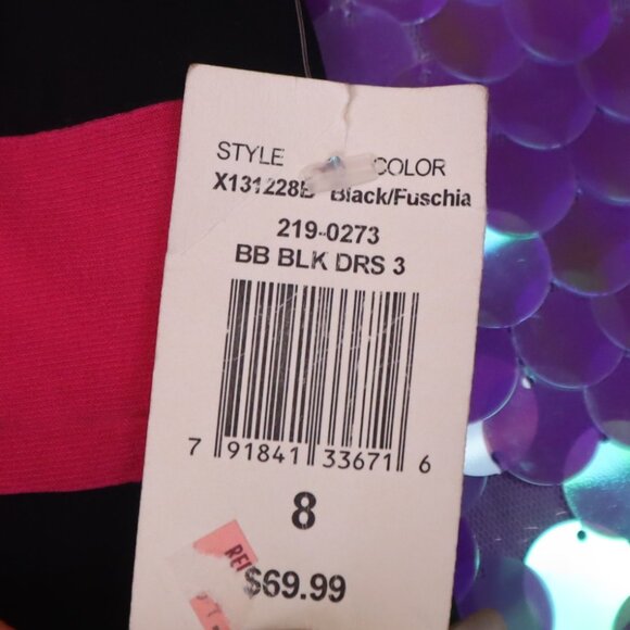 NWT Y2K FORMAL DRESS 8 Bisou Bisou Black Hot Pink Prom Homecoming NYE Party Cute - Picture 7 of 14
